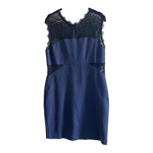 Adelyn Rae Women's Blue Black Lace  Fancy Formal Dress Size L Style F48D1623